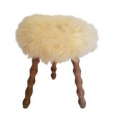 Tabouret trépied "ethnique chic"  années 60/70