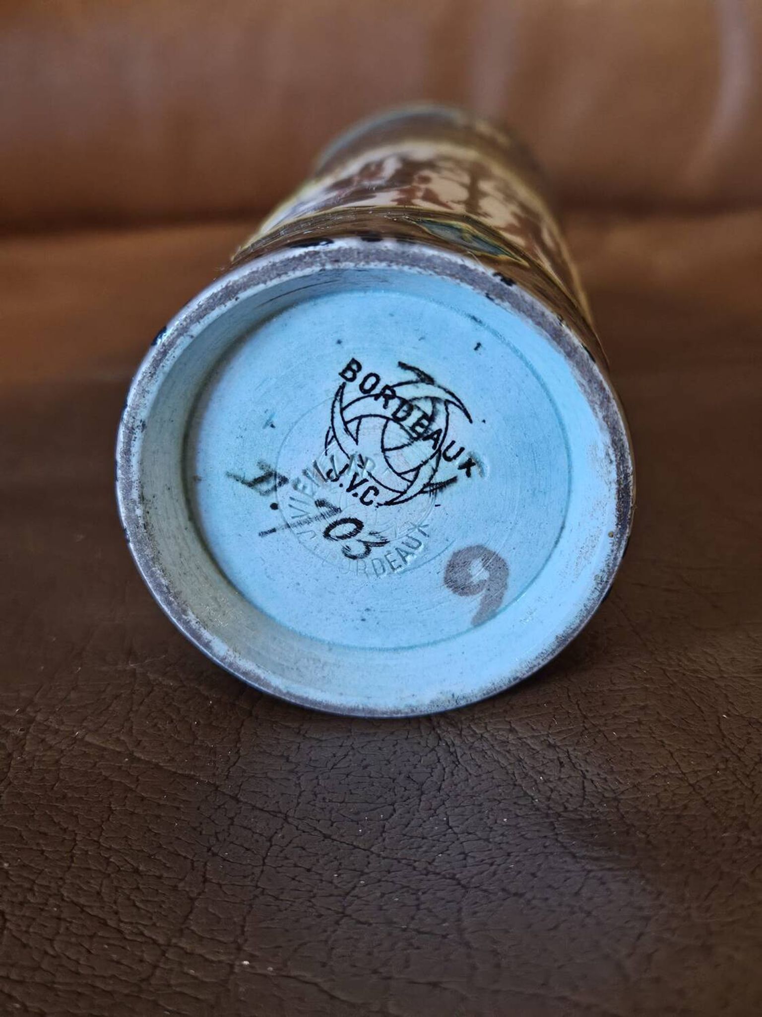Old Man Roller Vase in Enamelled Ceramic
