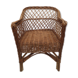 Ancien fauteuil en osier pour enfant