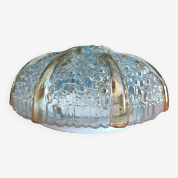 Ceiling lamp wall molded glass bubble smoked metal base dpm 0523091