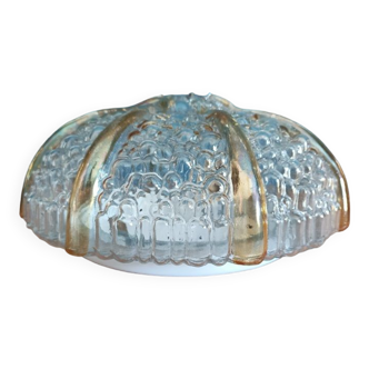 Plafonnier applique verre moulé bulle fumé base métal dpm 0523091