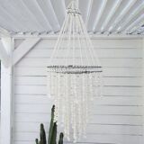 Chandelier - "Ocean" suspension in white shells D 30 cm