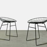 Ensemble de deux tabourets en fil métallique KM05 conçus par Cees Braakman pour Pastoe, 1950