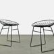 Set of two metal wire stools KM05 designed by Cees Braakman for Pastoe, 1950s