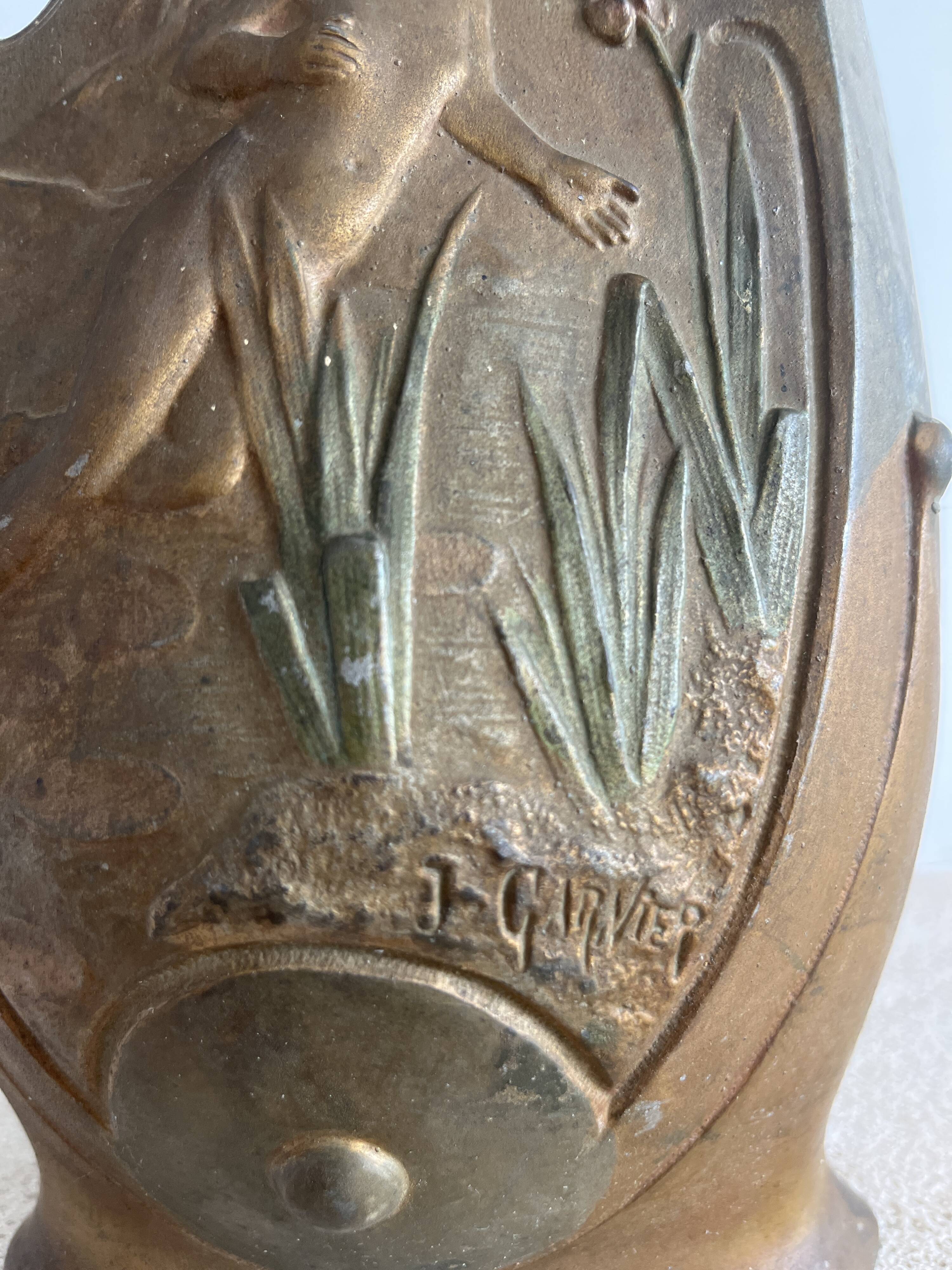 Art Nouveau tin vase