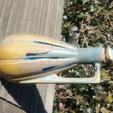 Pitcher/carafe old glazed ceramic La Borne style blue/beige