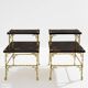 Bamboo bronze lacquered Chinese side tables Maison Baguès 1940