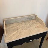 Black dressing table, white marble