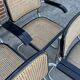 Set of 4 chairs model B64 Cesca with armrests in Black and Chrome