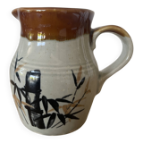 Pot a eau en ceramique bi color motifs bambou