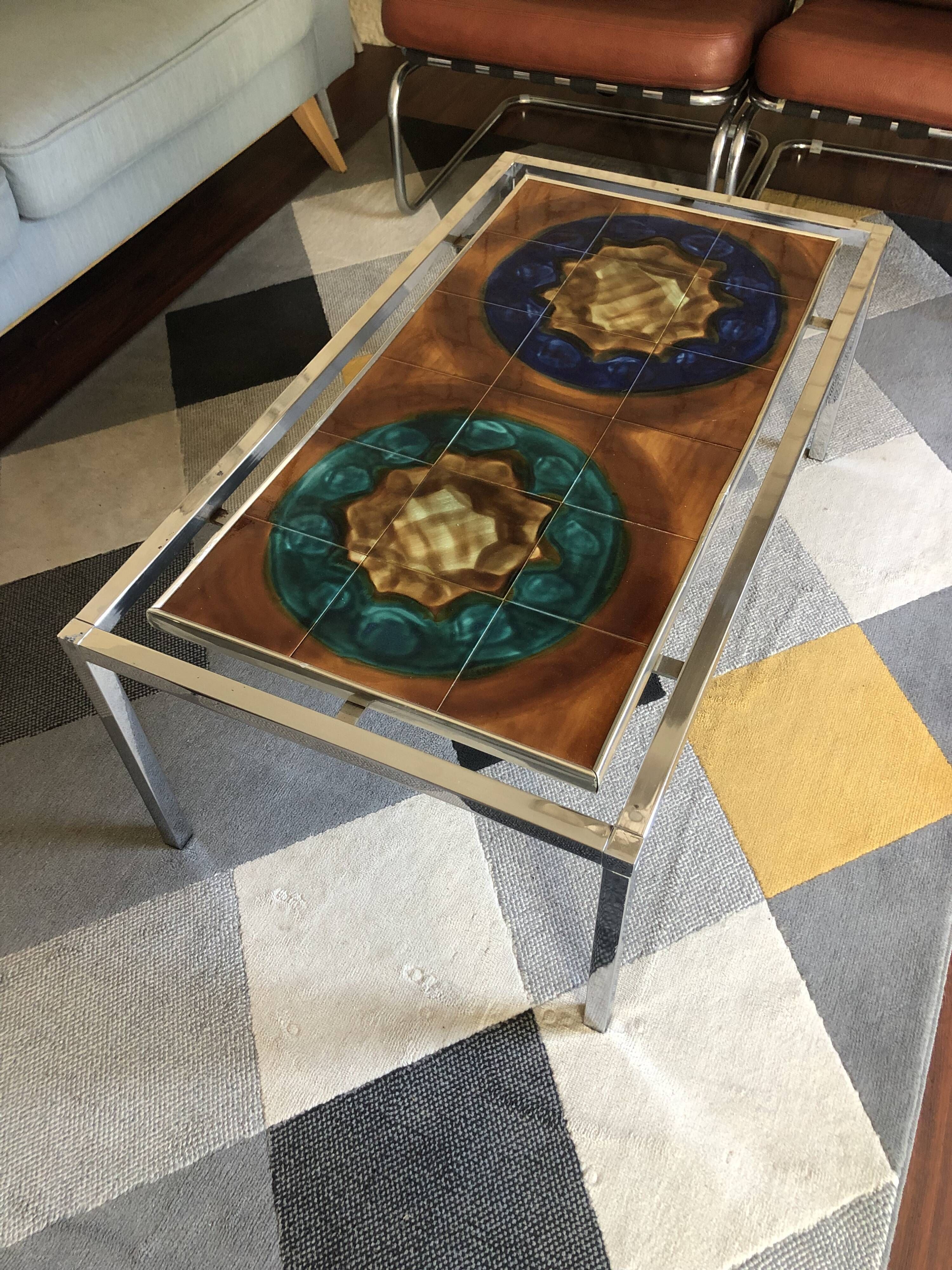 Designer Italian coffee table Juliette Belarti glazed ceramic legs