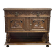 Early 20th century Breton oak serving trolley with a marble top