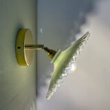 Vintage lampshade lamp in white opaline