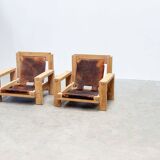Set of two brutalist lounge chairs