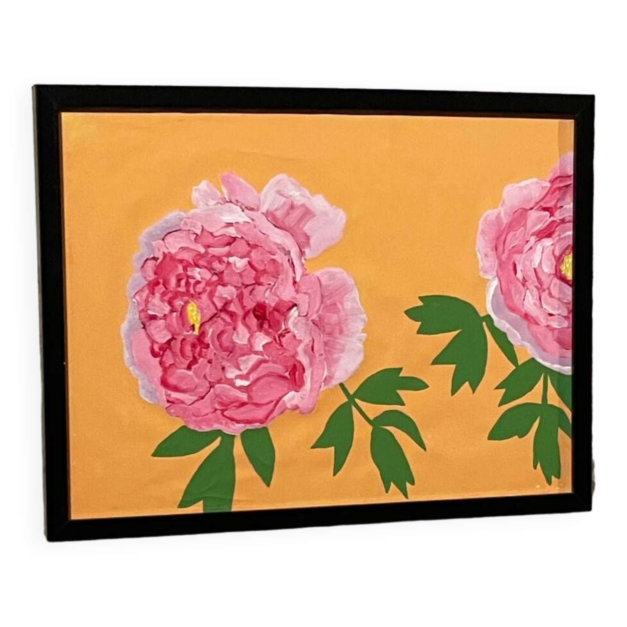 Peonies gouache painting