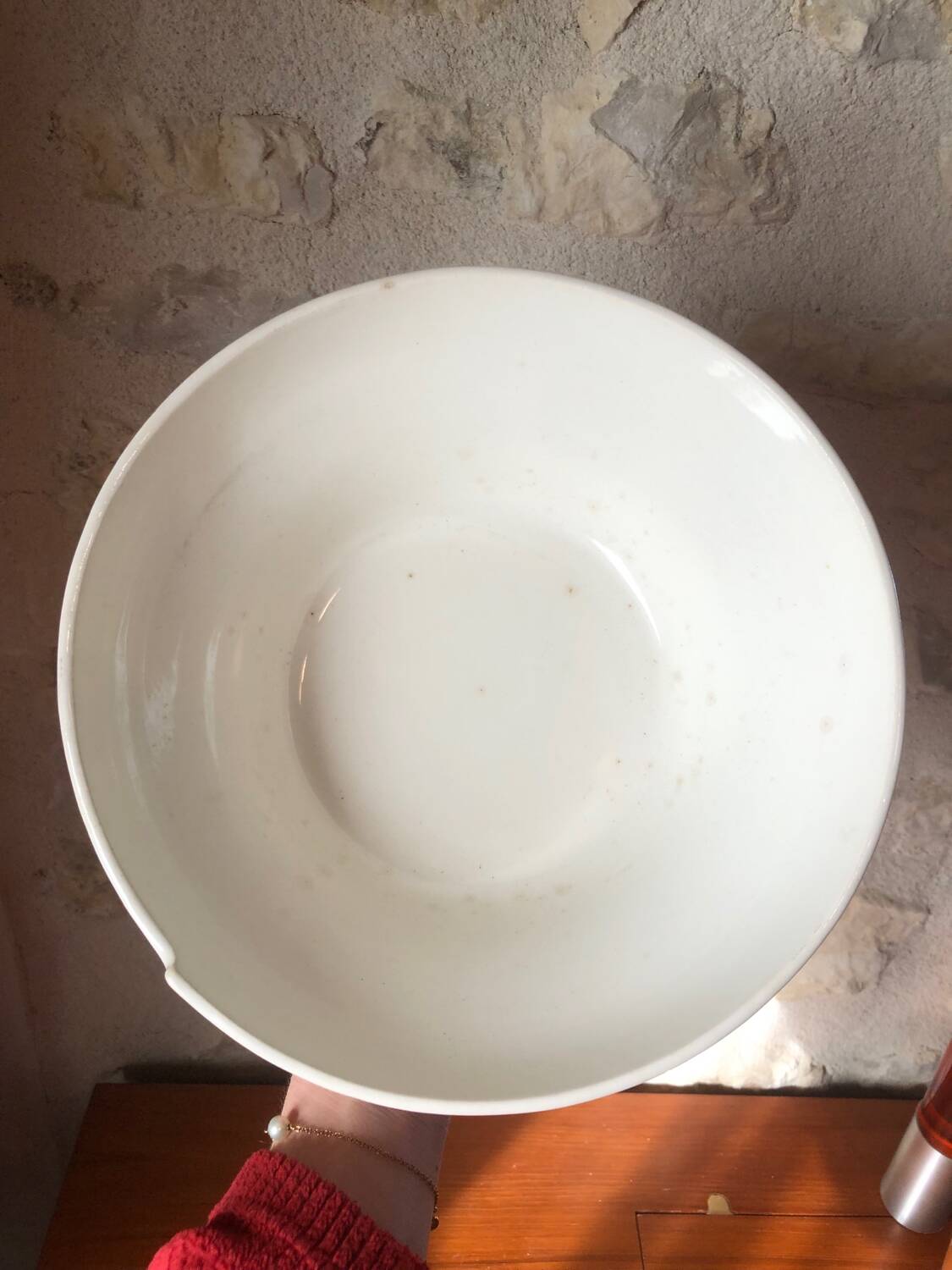 Salins France salad bowl with yellow flower decoration