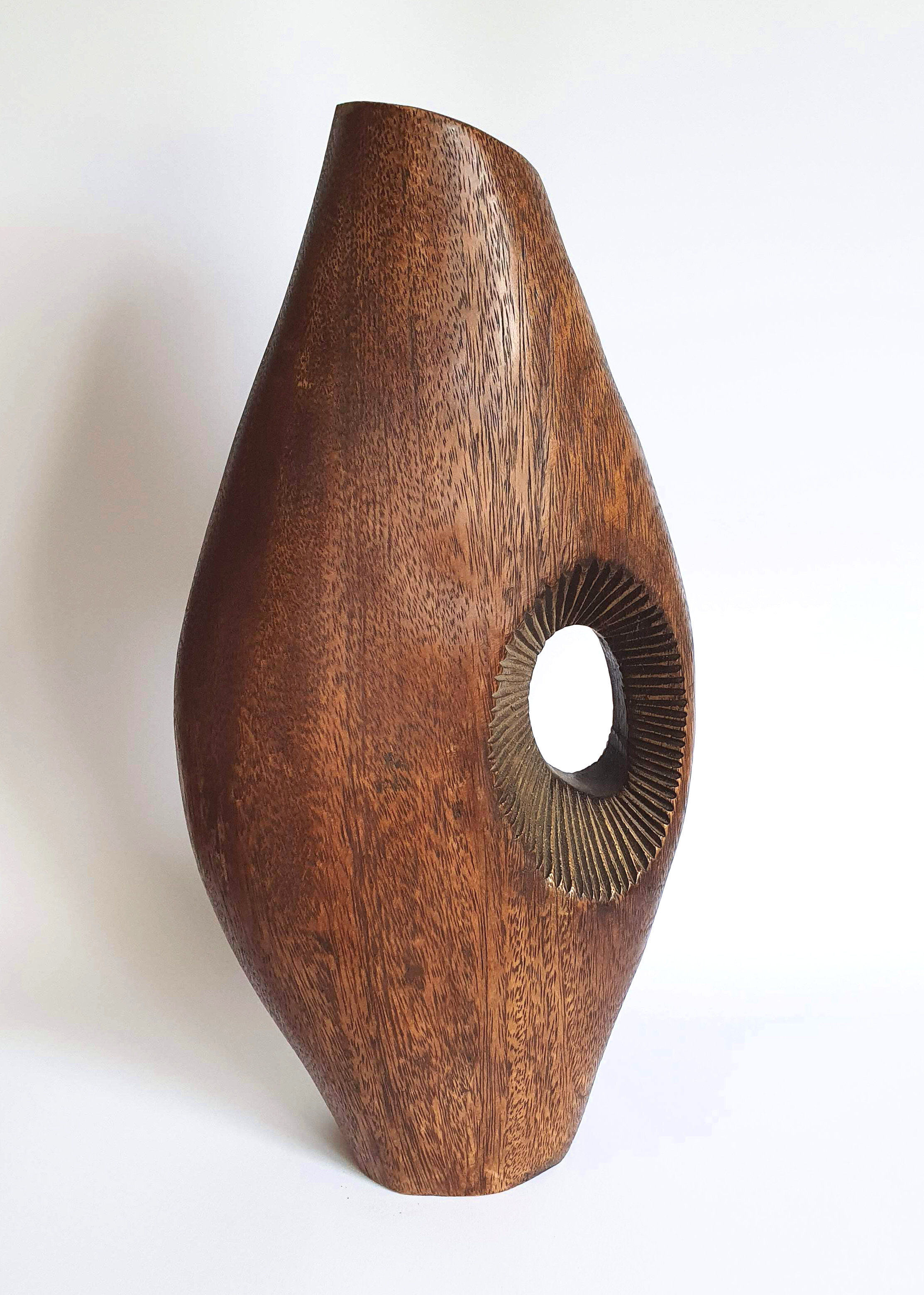 Scandinavian design teak vase 70s