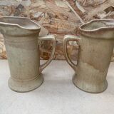 Antique pitcher old stoneware beige vintage