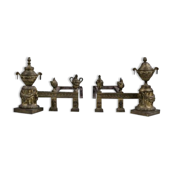 Paire de chenets époque Louis XVI  vers 1778