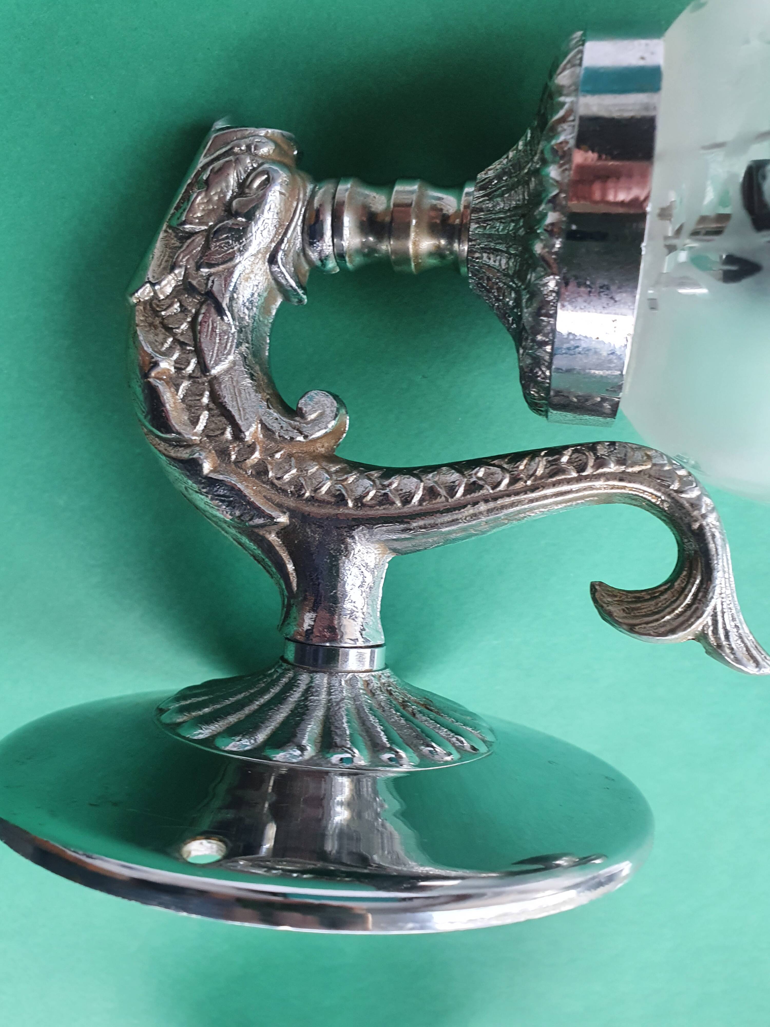 Pair of vintage chrome wall sconces