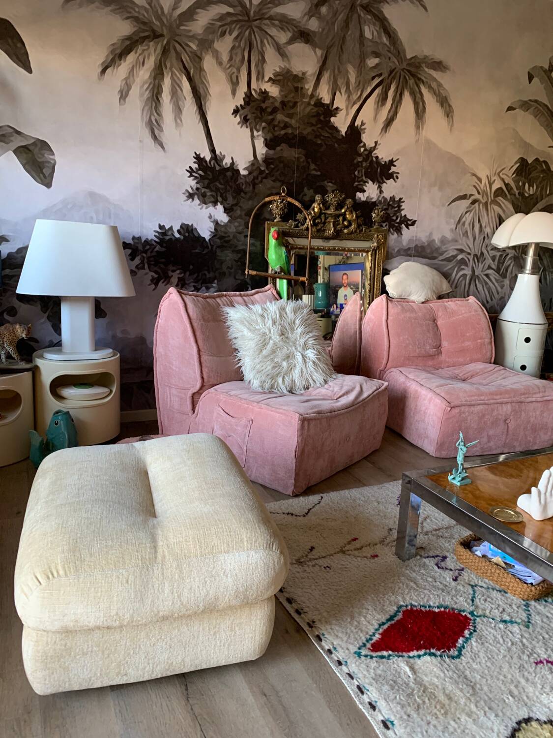 80s roset line pouf
