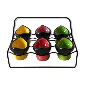 Set of 6 vintage ceramic cockles