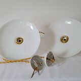 Duo of suspensions in white opaline