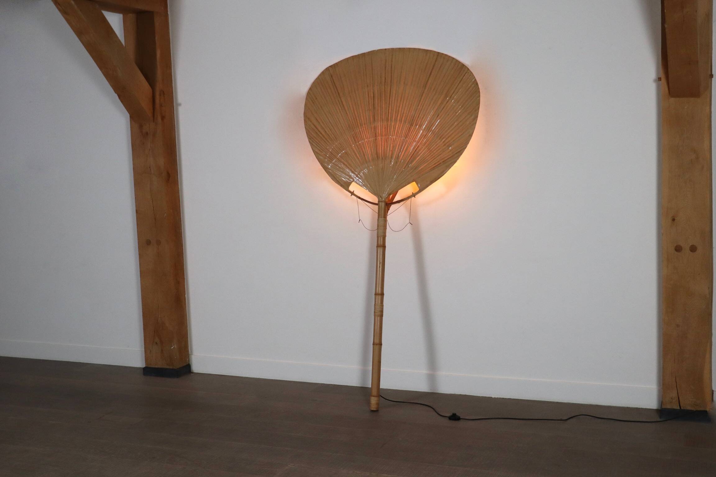 Large Uchiwa Floor lamp by Ingo Maurer for M Design , Germany 1977