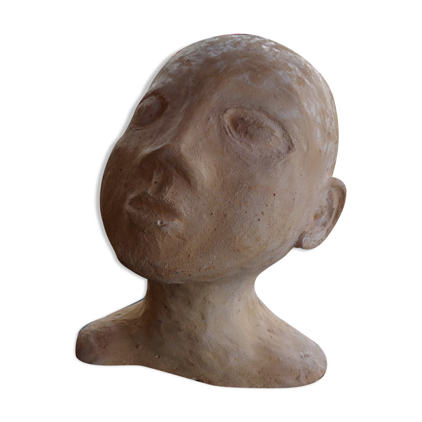 Child bust in terracotta