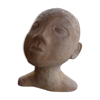 Child bust in terracotta