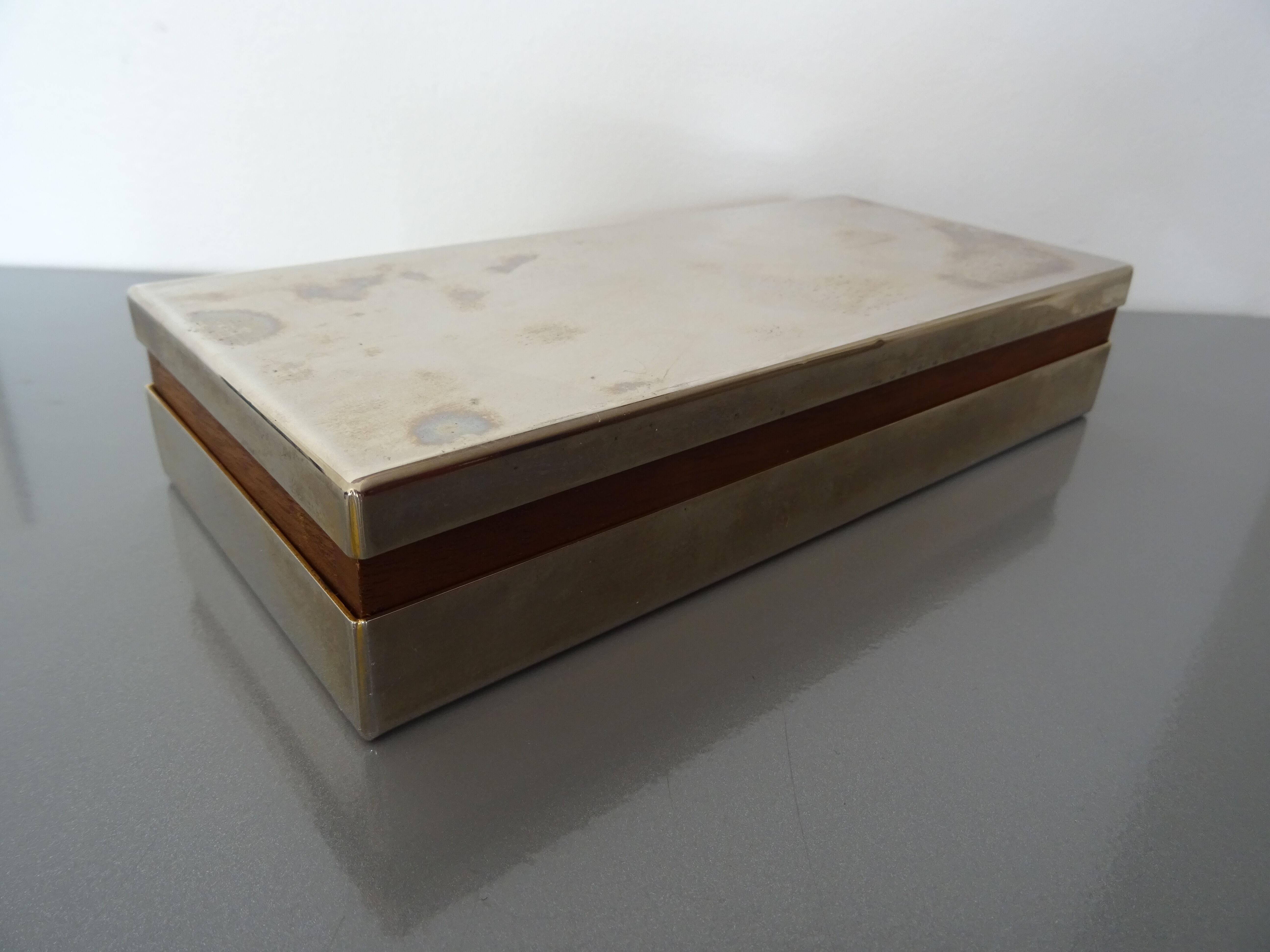 Modernist box in metal and cedar Art Deco