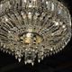 Crystal and gilded bronze basket chandelier with pendants - 90 / 50cm