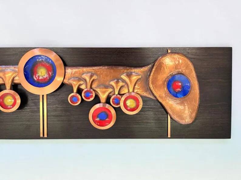 Monumental Unique Midcentury Brass / Copper Wall Sculpture, Germany, 1970s
