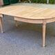 Round dining table Louis Philippe stripped in raw solid cherry wood Italy