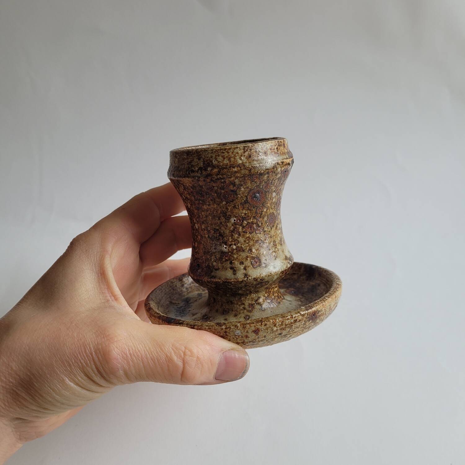 Pyrite stoneware candle holder