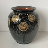 Beautiful ceramic vase with floral decoration by Paul Jacquet dating from the 1930s