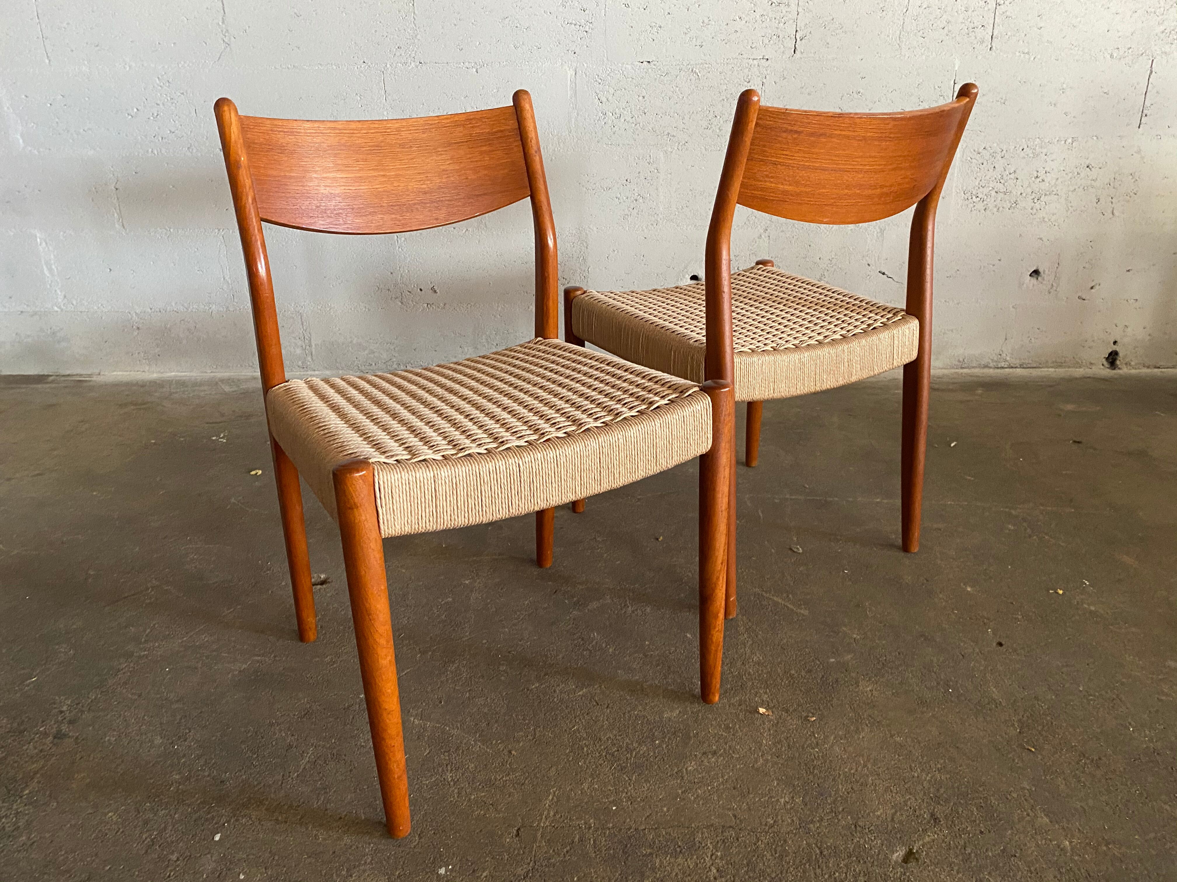 Pair of teak chairs
