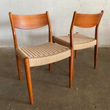 Pair of teak chairs