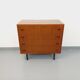 Vintage Scandinavian style chest of drawers in teak and black metal from the 60s