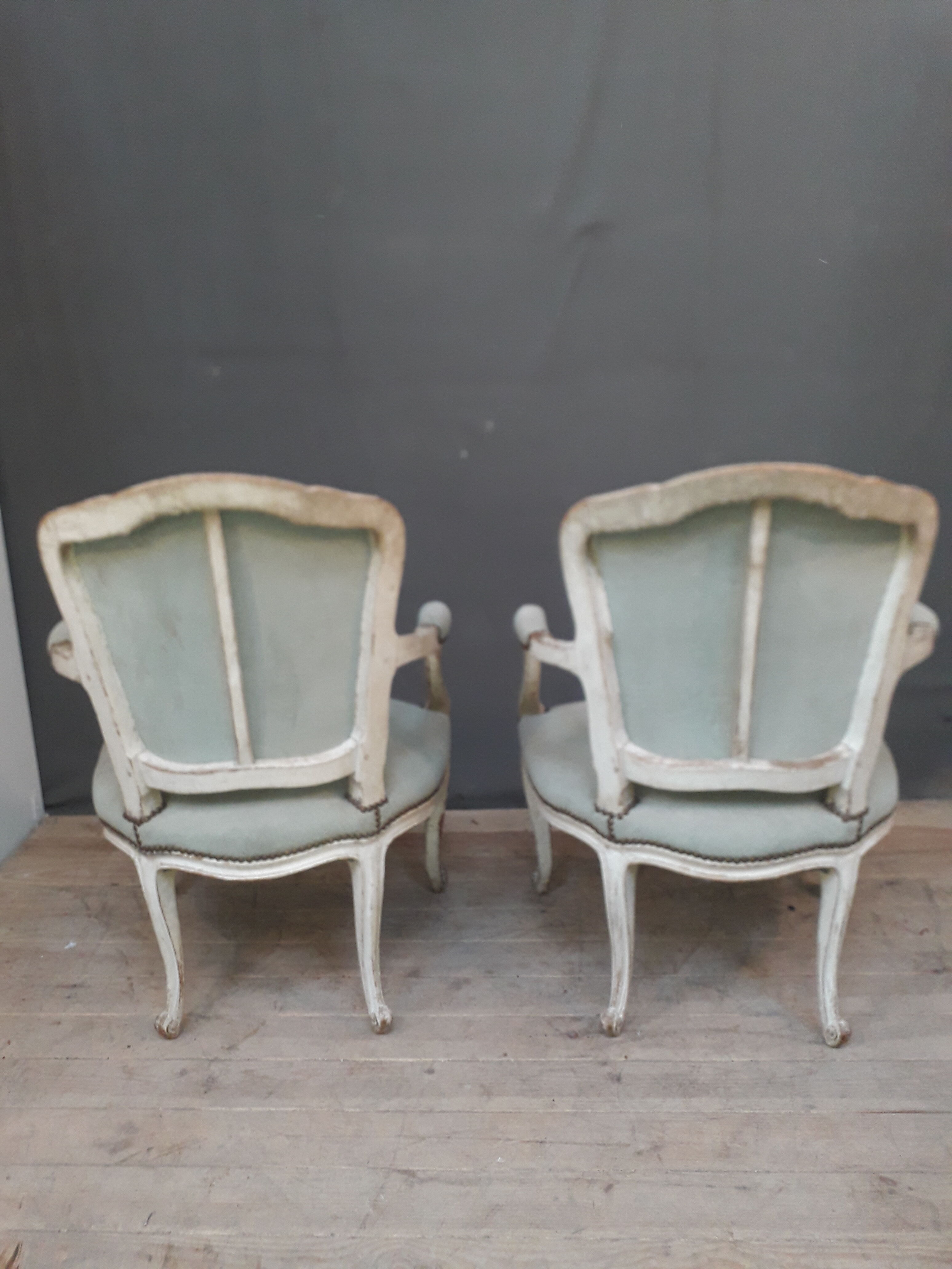 Louis XV-style armchair pair