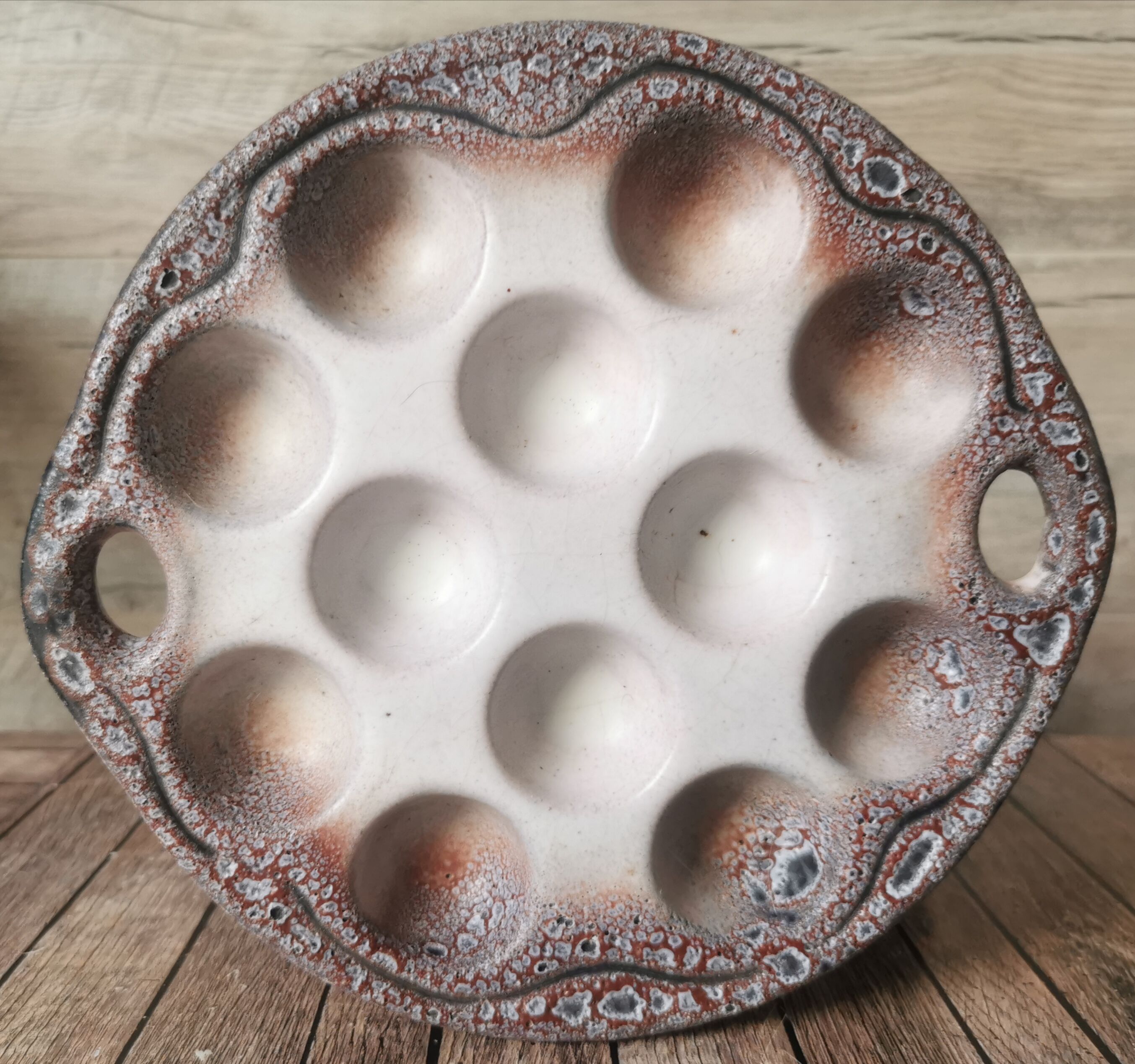 6 glazed ceramic snail plates