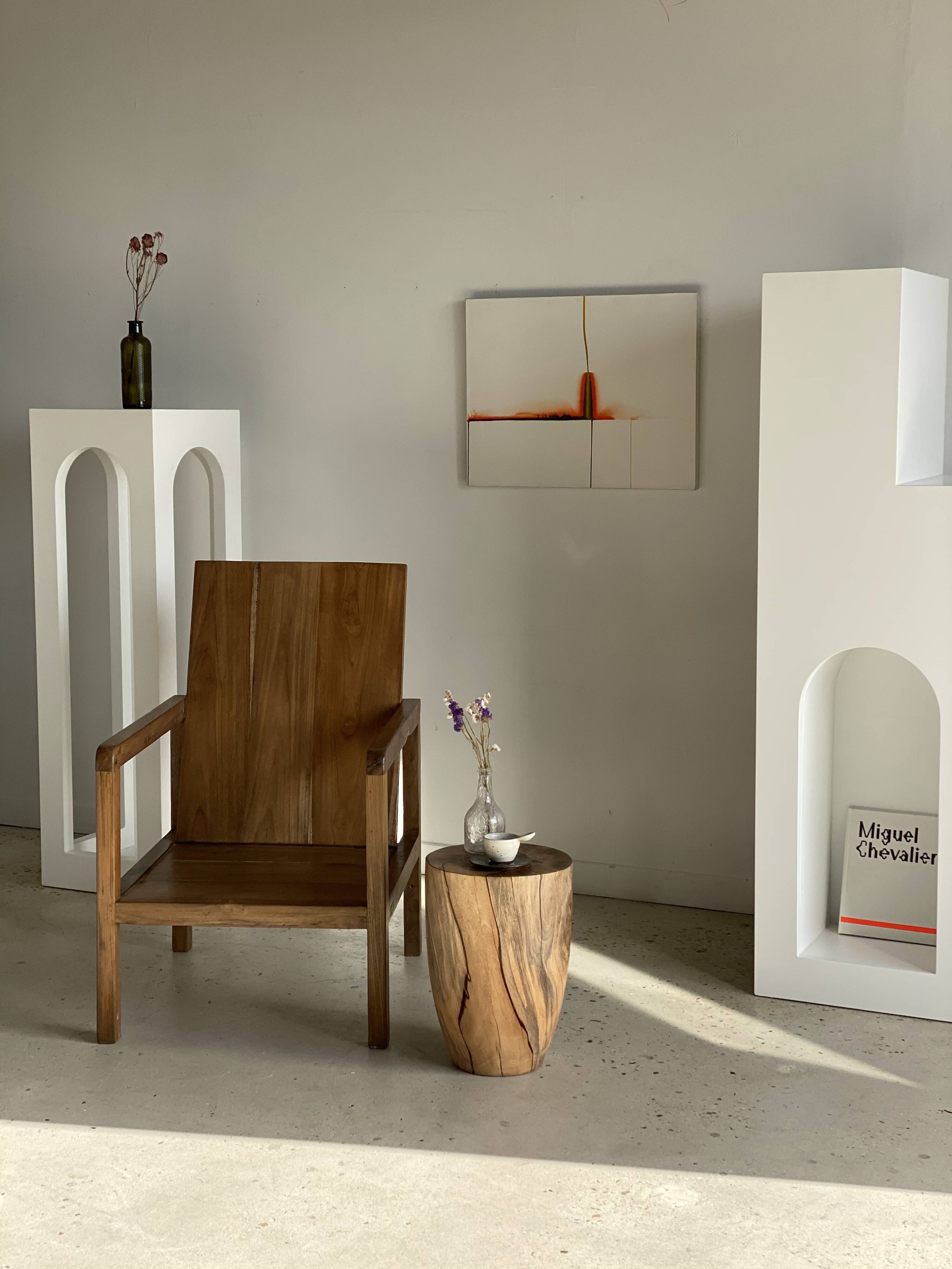 Armchair in natural wood (teak) minimalist design