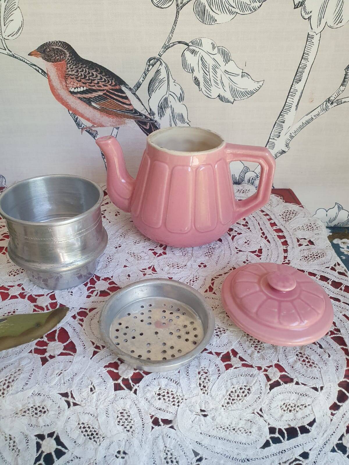 petite cafetière céramique rose