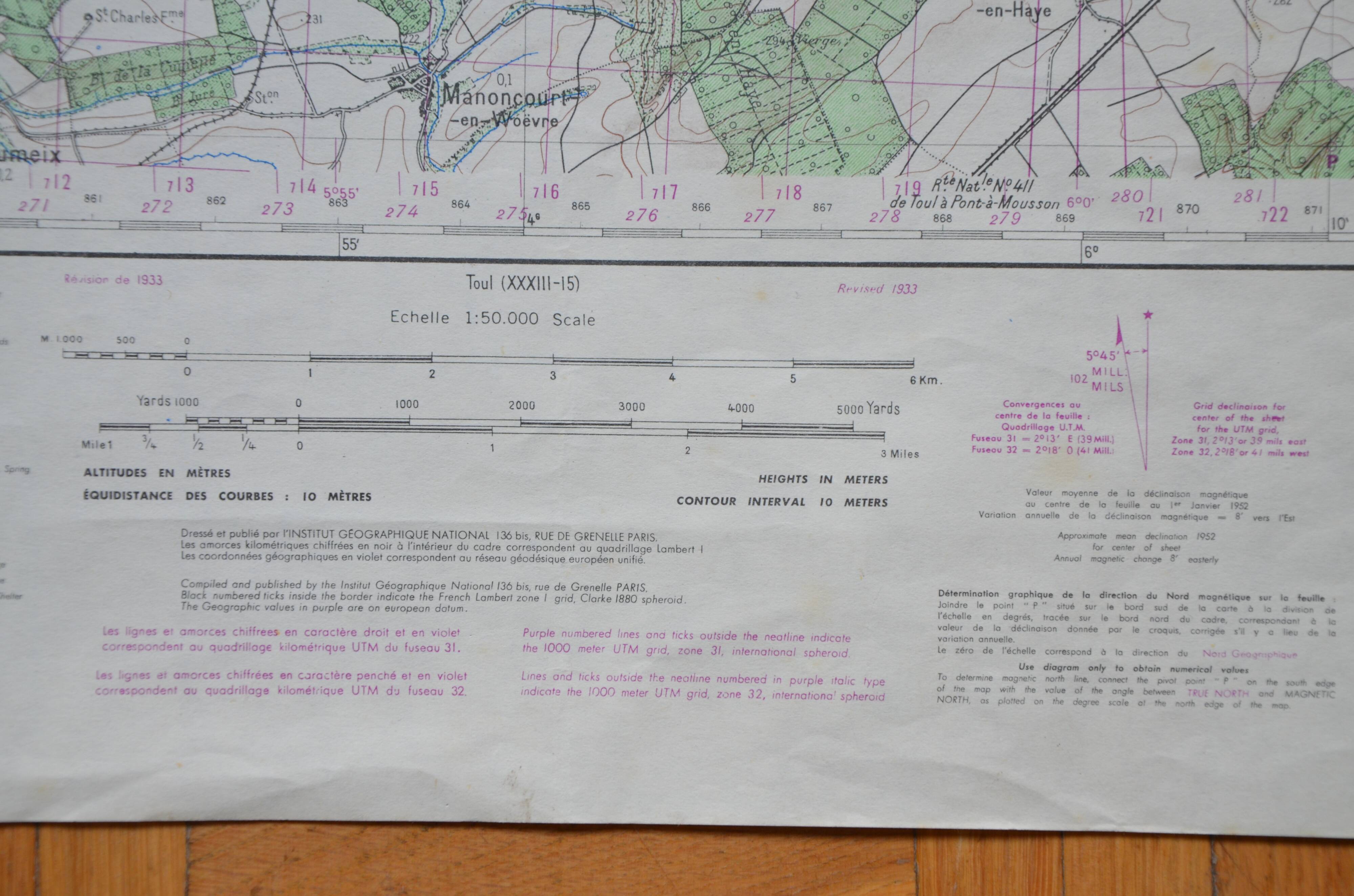Vintage map of Pont-à-Mousson
