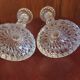 pair of molded glass candlesticks