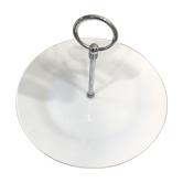 Assiette présentoir en porcelaine blanche