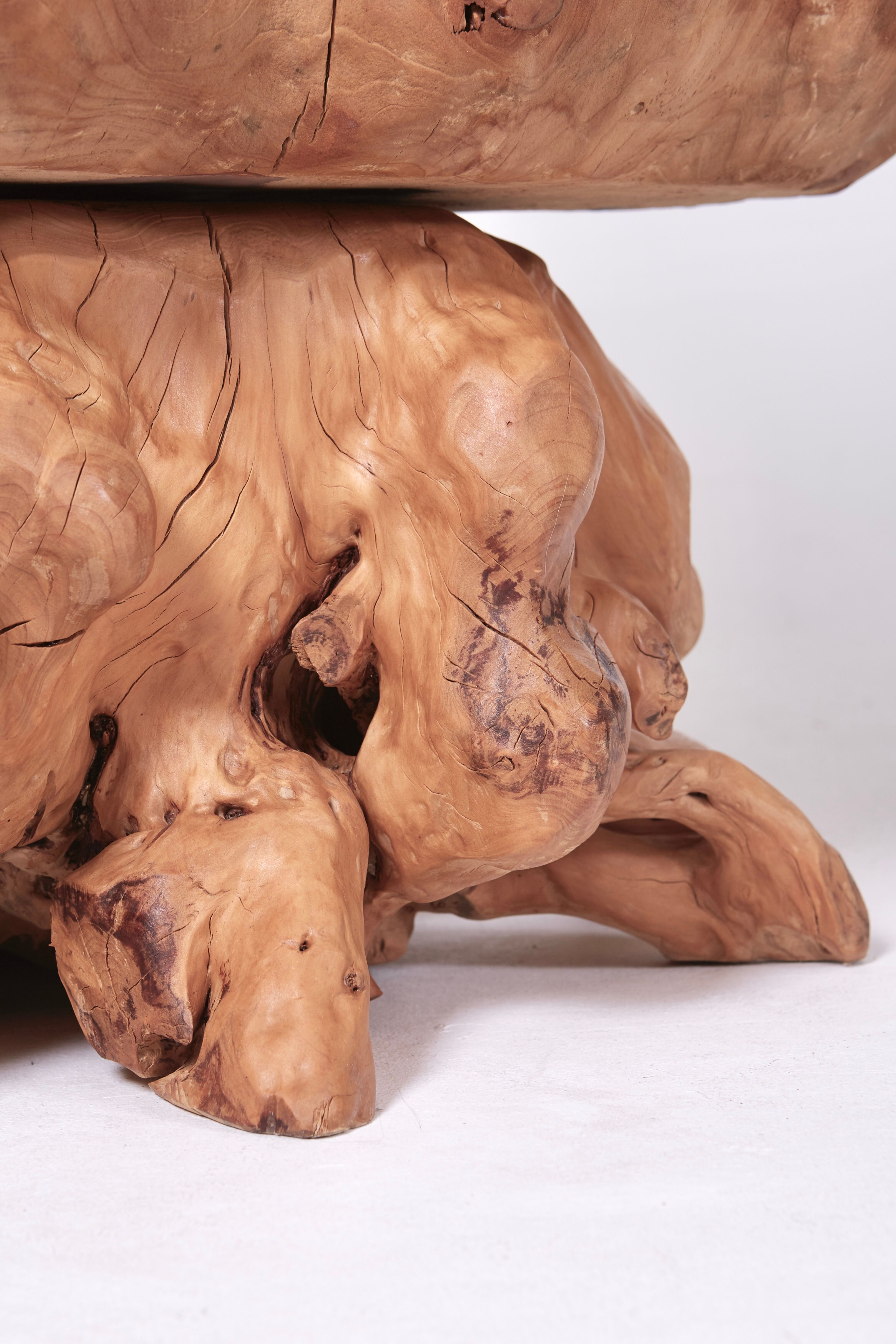 Olive root armchair brutalist design