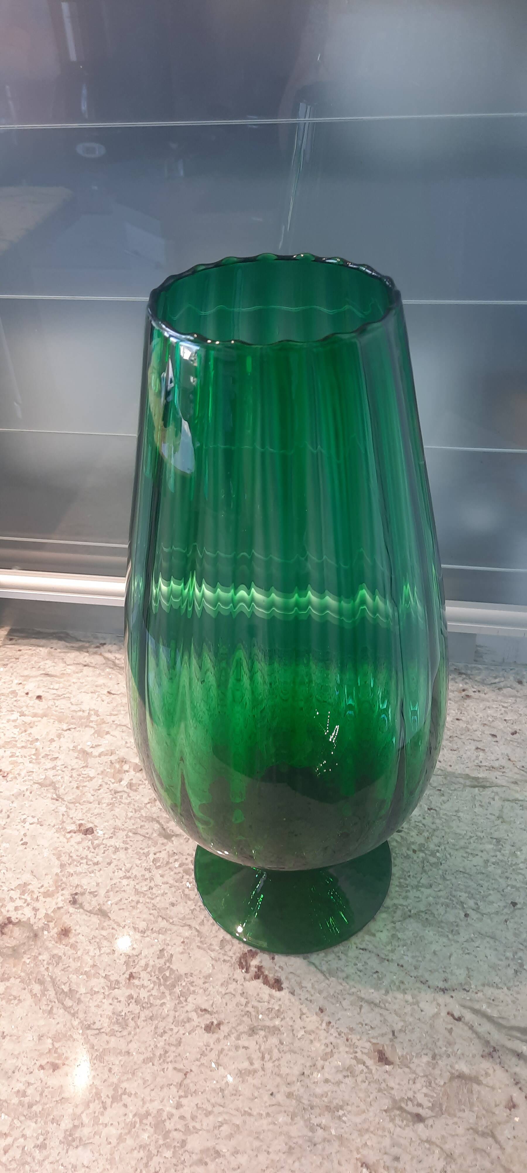 Vintage empoli crystal cup vase