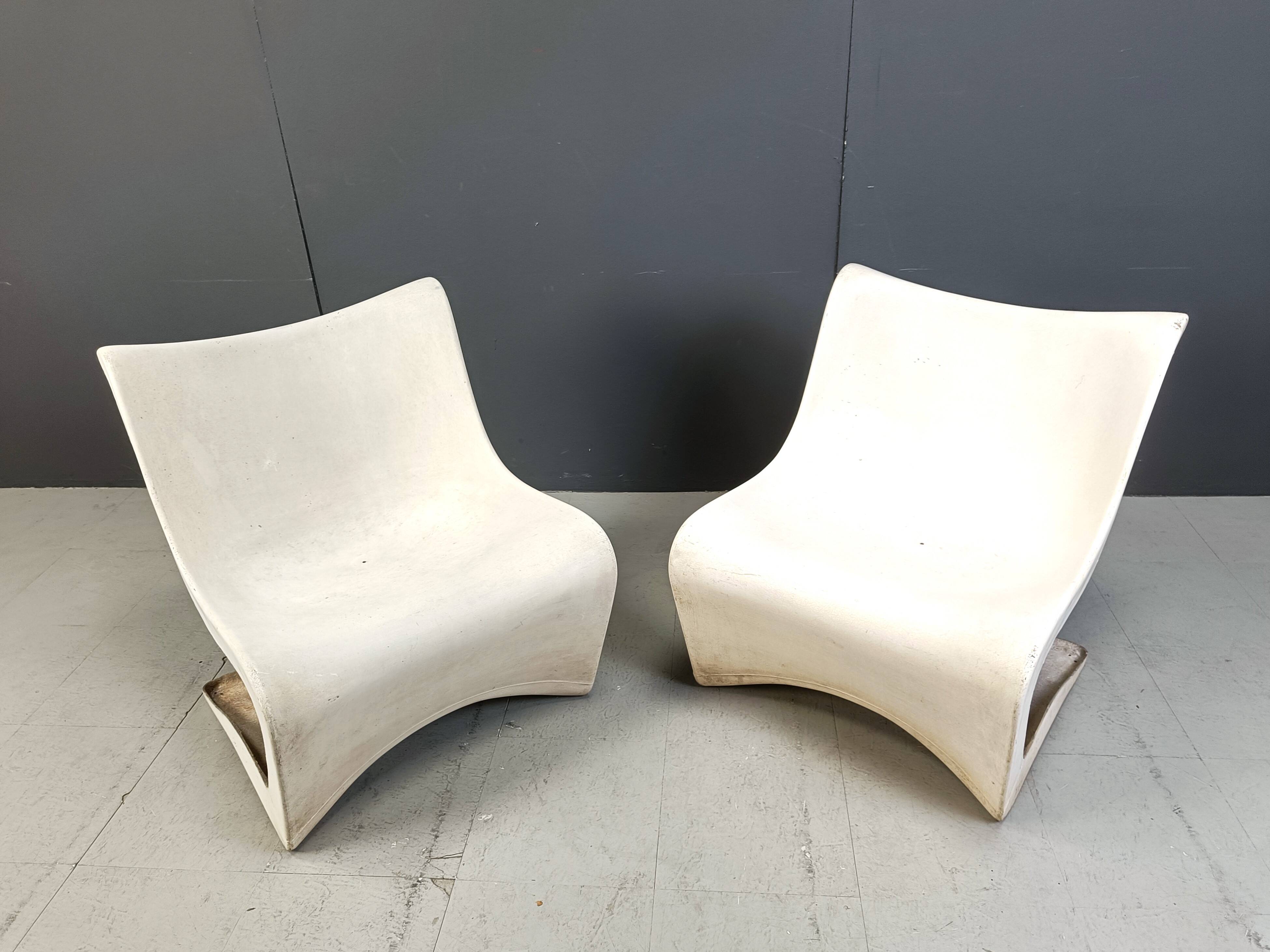 Pair of Silène lounge chairs by M. Borgnat for Clairitex, 1960s