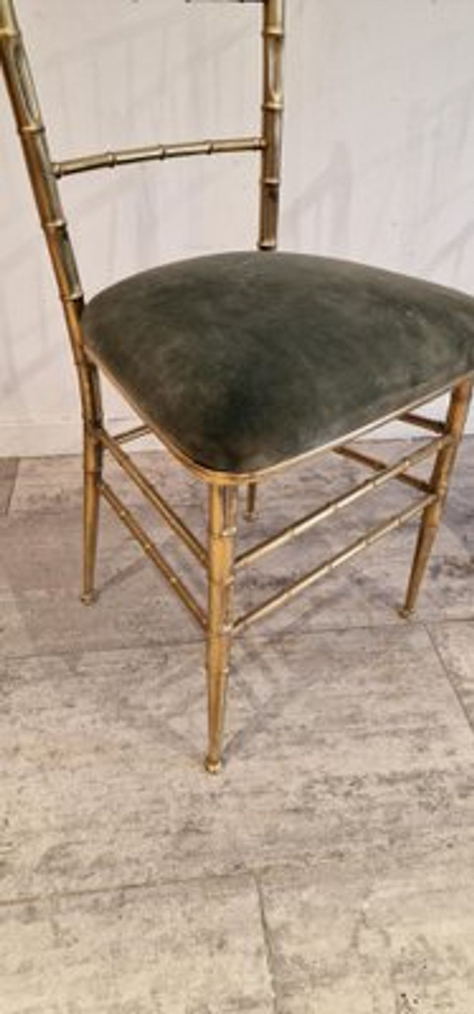 Set of 2 opera chairs in faux bamboo, France, 1940s